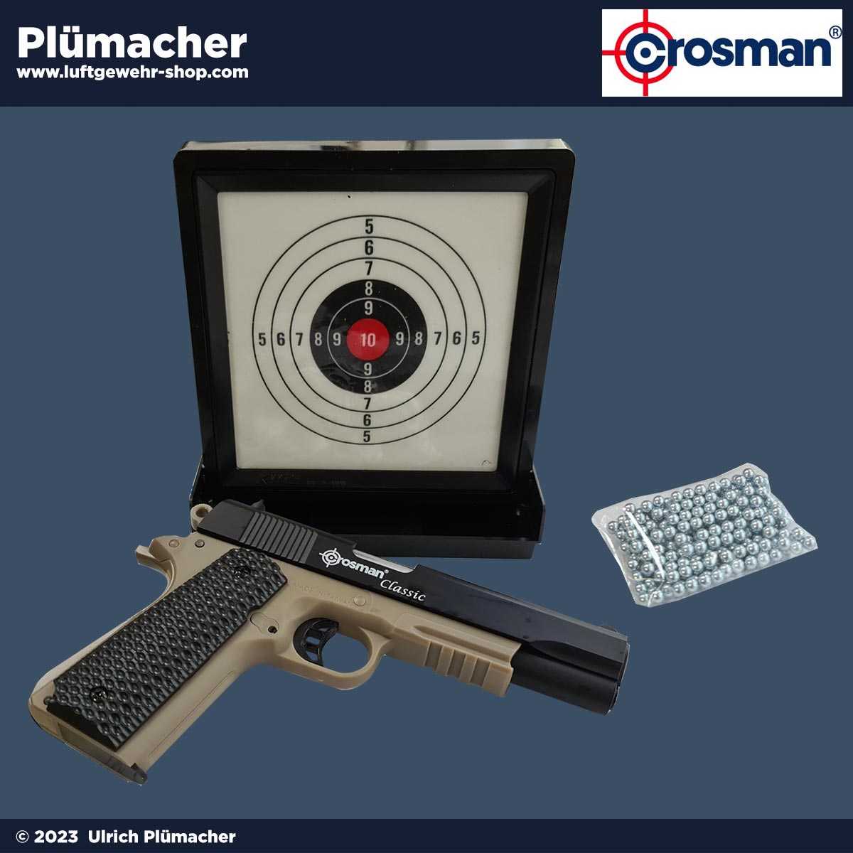 Crosman 1911 Classic Target Set im Kaliber 4,5 mm mit Kugeln und Zielscheibe