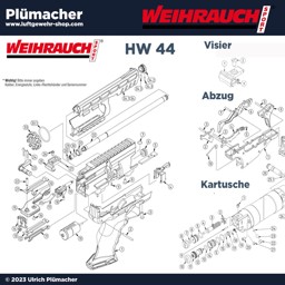 Weihrauch HW 44 Ersatzteile für die Luftpistole Kaliber 4,5 mm und 5,5 mm