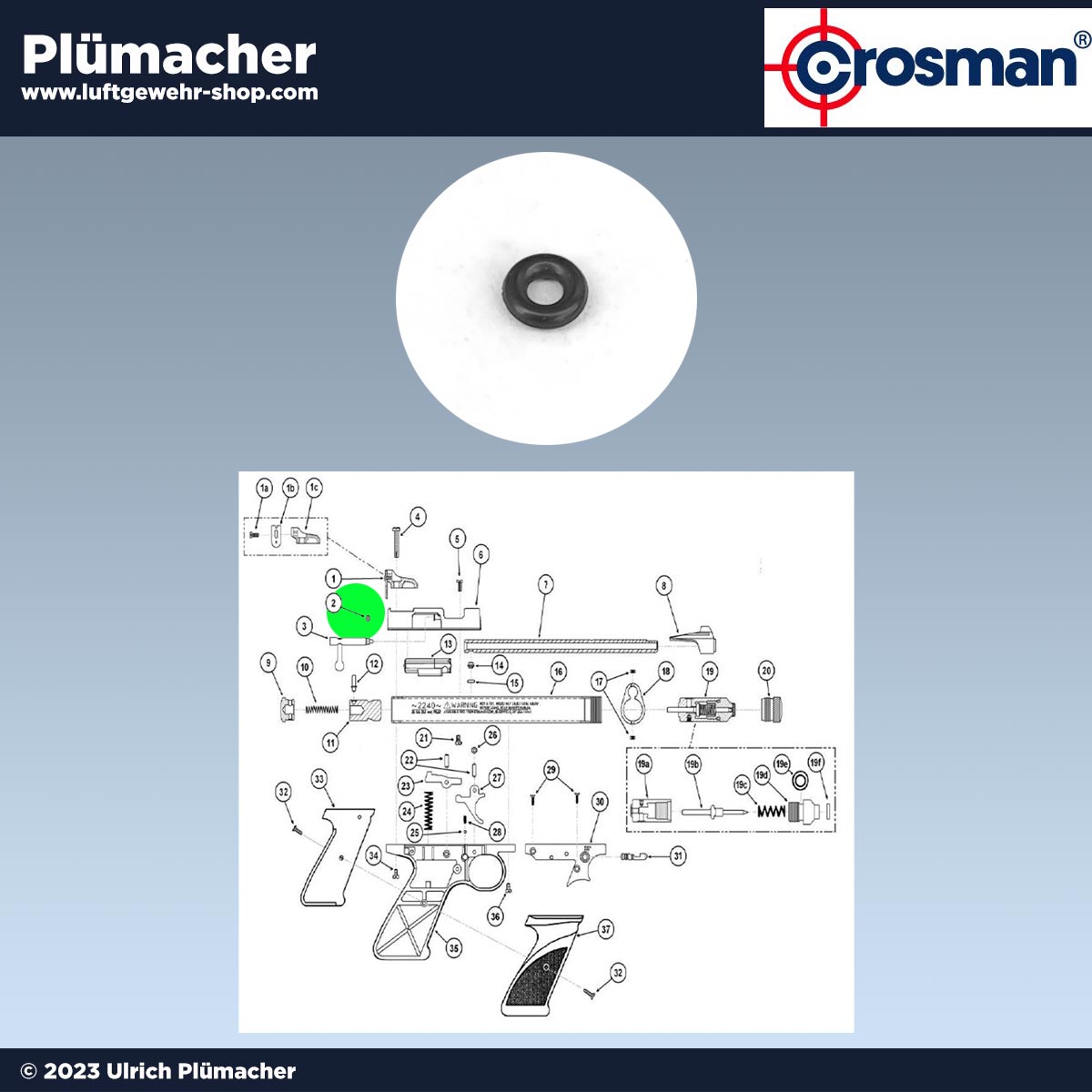 Crosman 2240 Dichtung für den Verschlußhebel