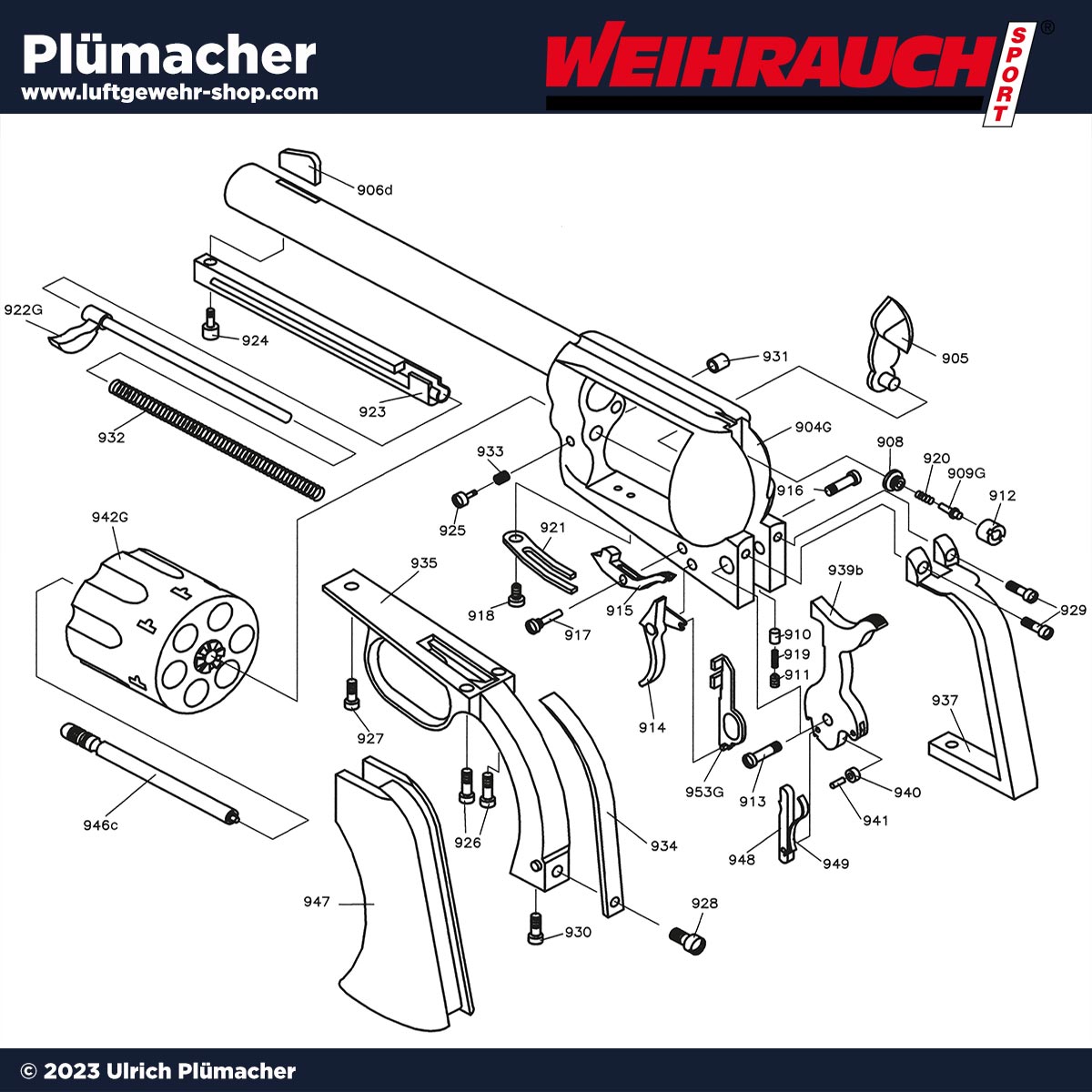 Weihrauch Westernrevolver hintere Abzugsbügelschraube Weihrauch WSA Ersatzteile