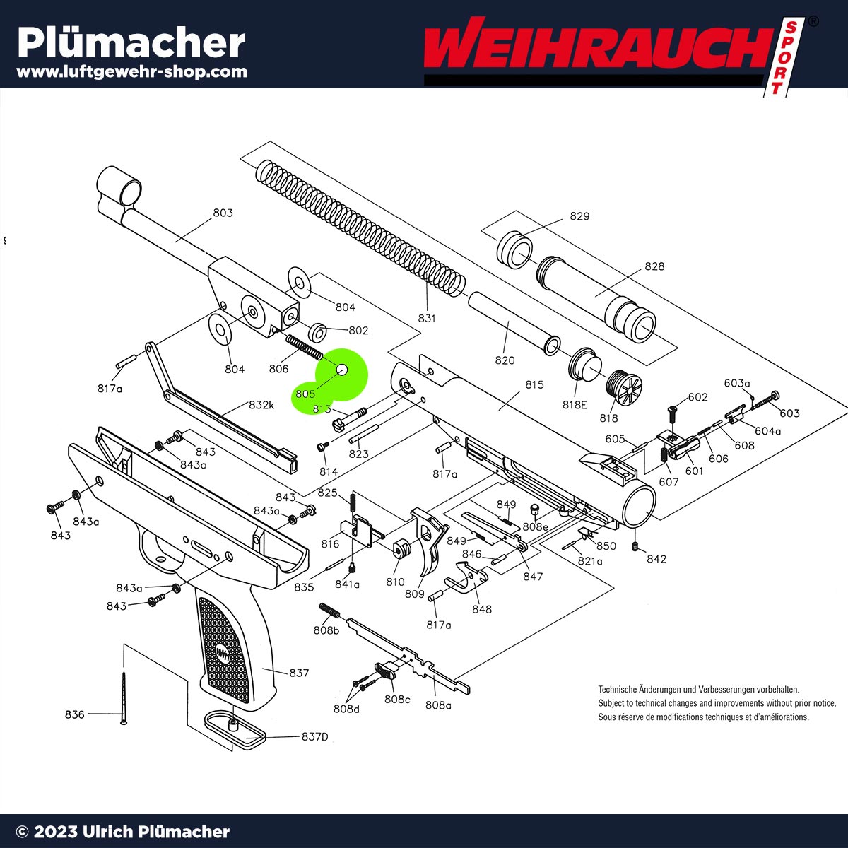 Verschlusskugel für die Weihrauch HW 70 Luftpistole