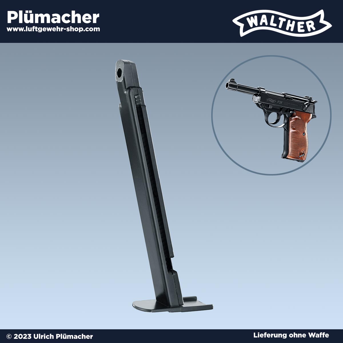 Magazin Walther P38 CO2 Pistole 4,5 mm BB 20 Schuss | Ersatzmagazin | Reservemagazin