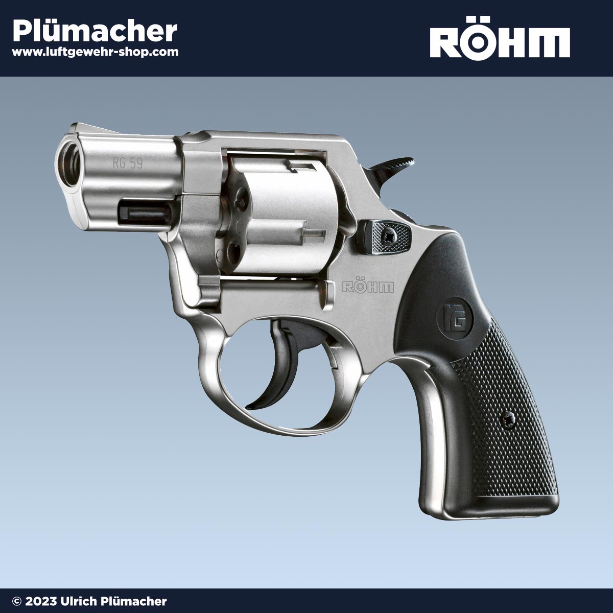 Röhm RG 59 le Petit vernickelt Schreckschussrevolver im Kal. 9 mm PA