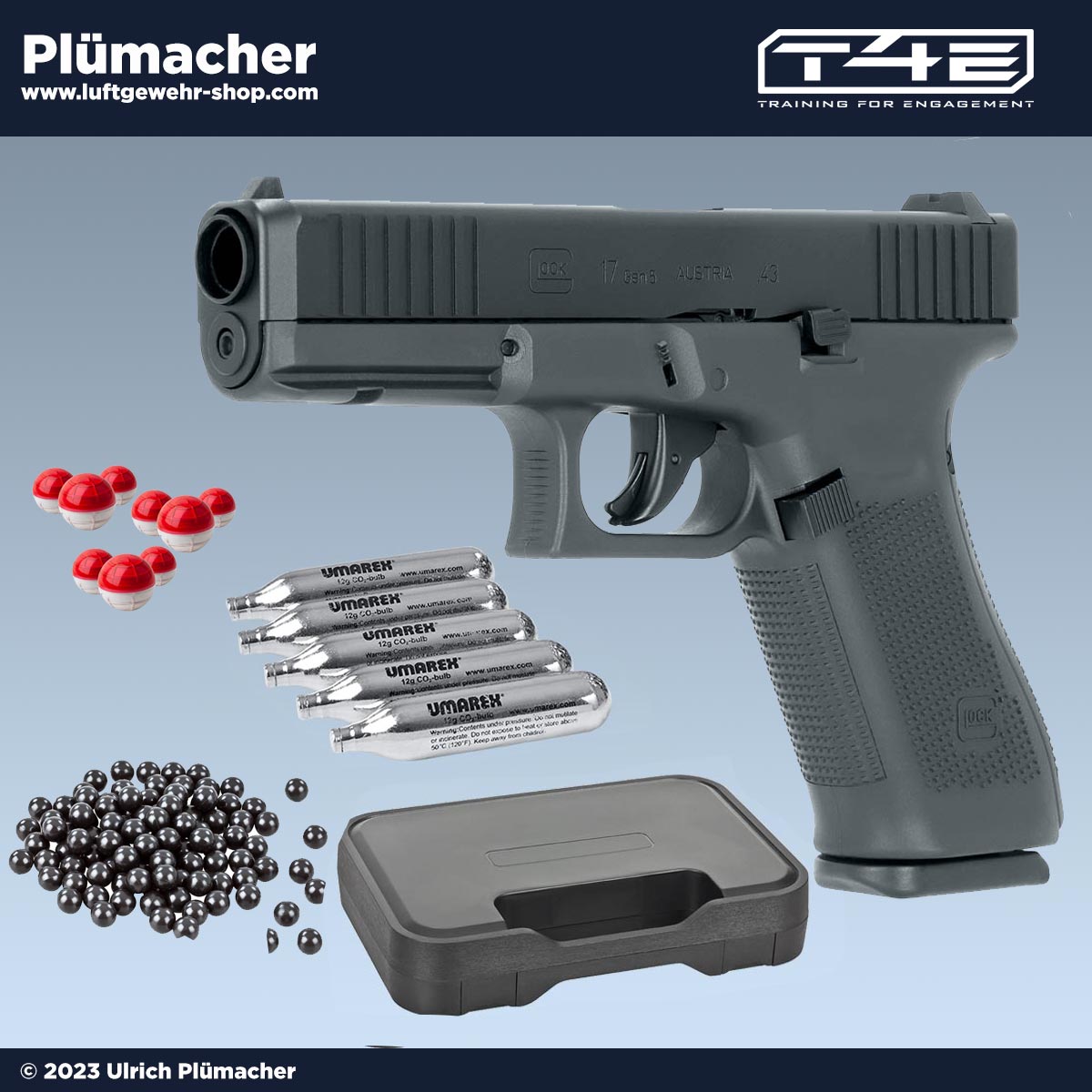 T4E Glock 17 CO2 Pistole im Kaliber .43 für Home Defence