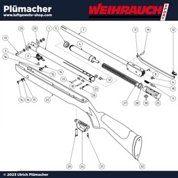 Weihrauch HW 85 Luftgewehr Ersatzteile - Explosionszeichnung und Bauteile für das Luftgewehr HW 85