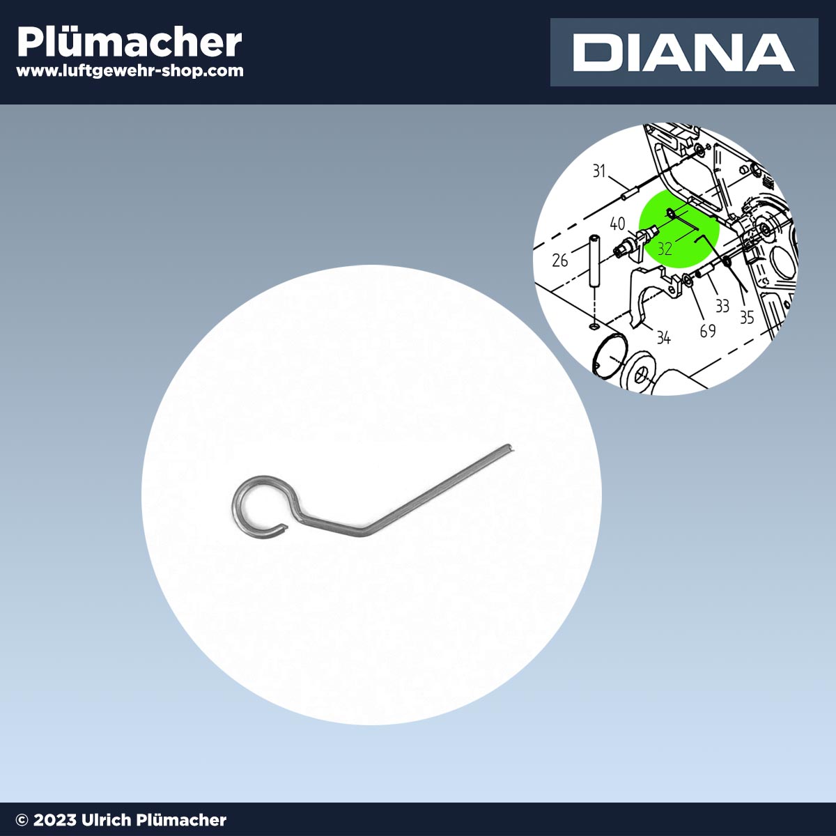 Sicherungsindexfeder Diana LP8 Magnum - Ersatzteile für Ihre Luftpistole