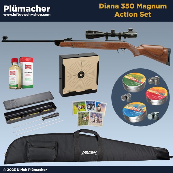 Luftgewehr Diana 350 Magnum Action Set 4,5 mm - Ihr neues Diana Weitschuss-Luftgewehr mit viel Zubehör