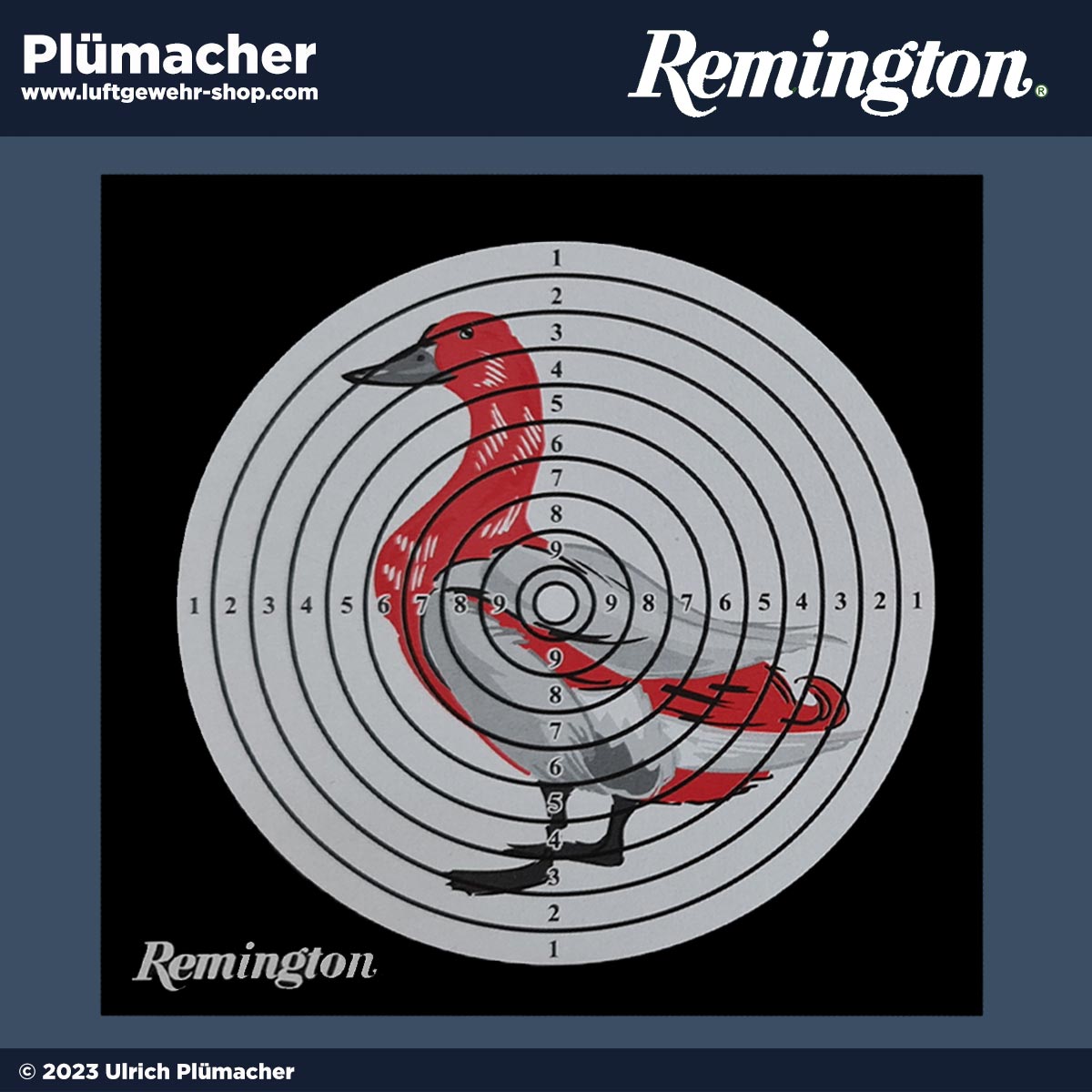 50 hochwertige Zielscheiben Remington Motiv Gans 14 x 14 cm für Luftgewehr und Luftpistole