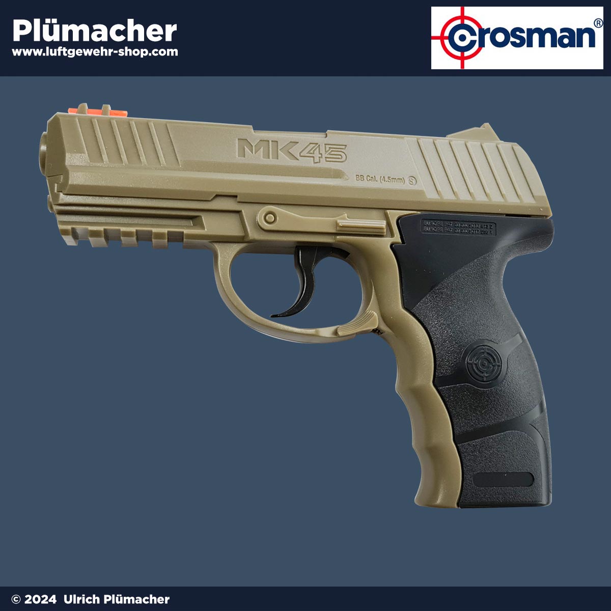 Crosman MK45 CO2 Pistole im Kaliber 4,5 mm BB mit einem 20 Schuss Magazin