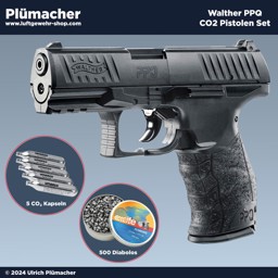 Walther PPQ CO2 Pistolen Set mit 12g CO2-Kapseln und 500 Diabolos