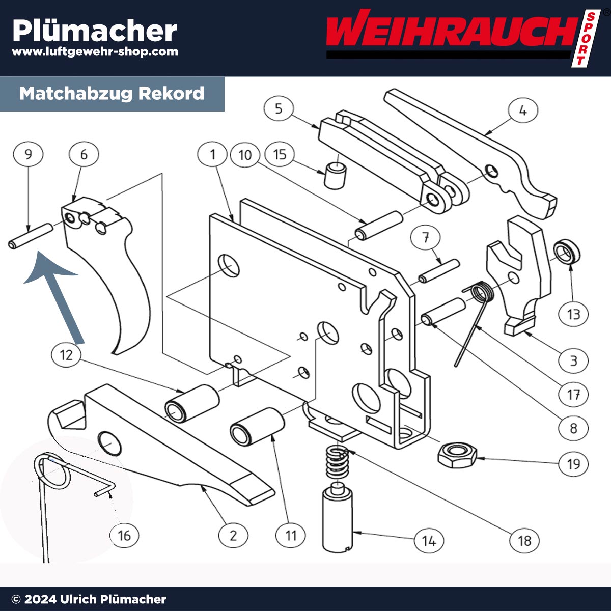 Haltestift für den Weihrauch Matchabzug Rekord