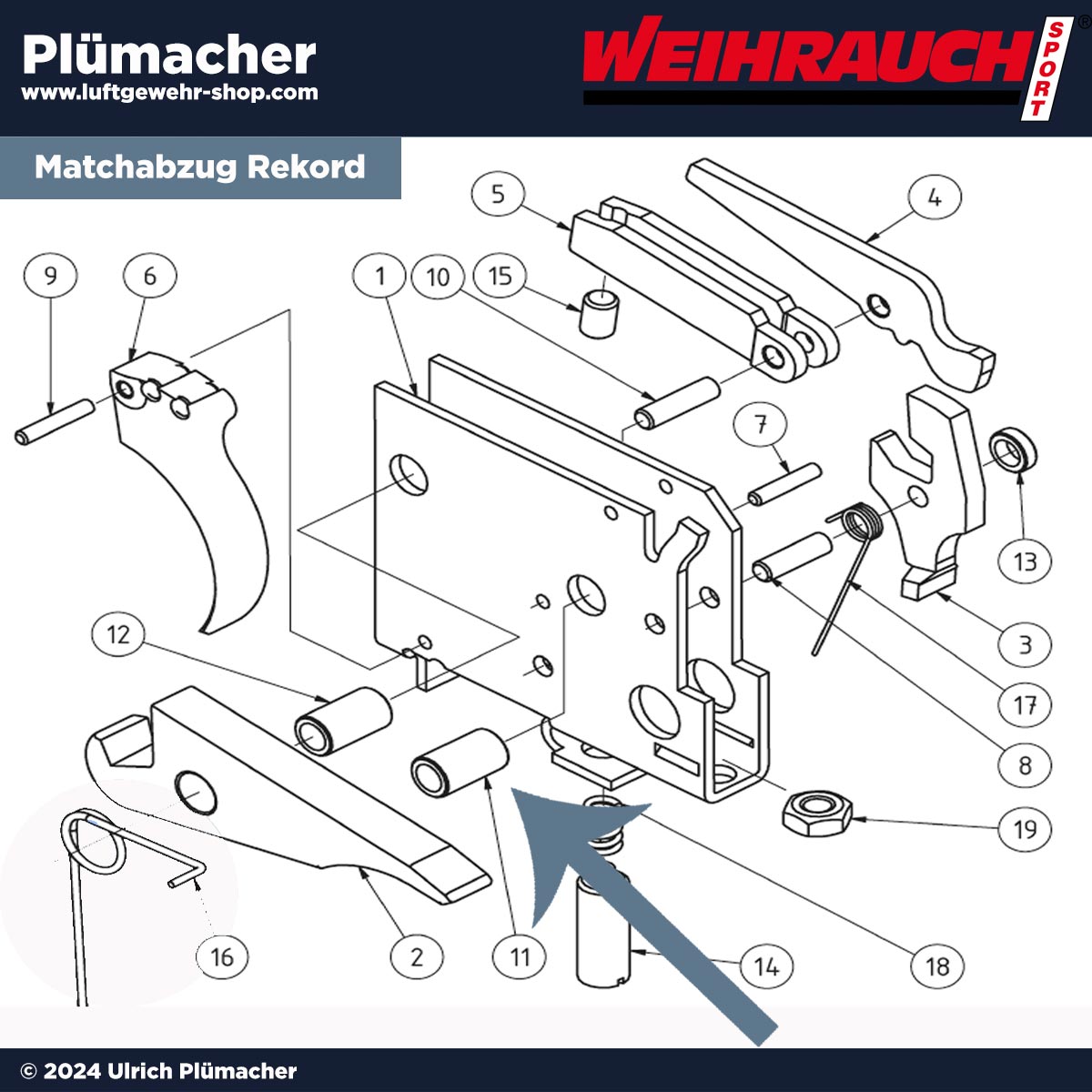 Rolle Weihrauch Luftgewehr Abzug - Ersatzteile für den Matchabzug Rekord