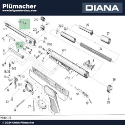 Scharnierring für die Luftpistolen Diana 5 und LP8 Magnum - Ersatzteile für DIANA Luftpistolen
