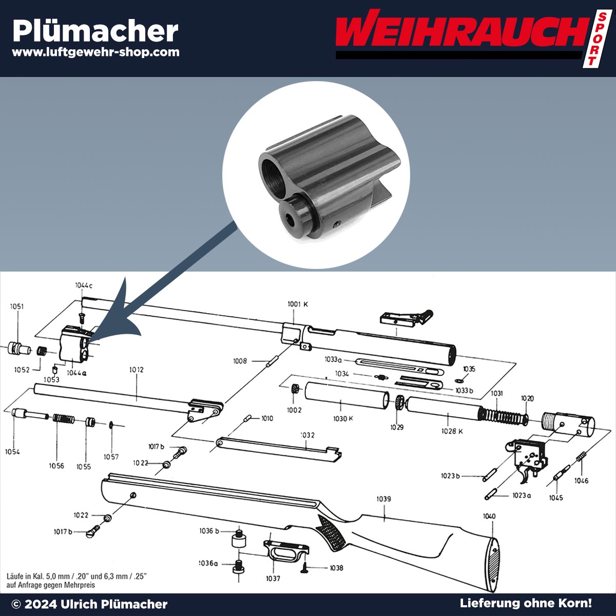 Kornsockel Weihrauch HW 77 Luftgewehr - Ersatzteile für Ihr Weihrauch Luftgewehr