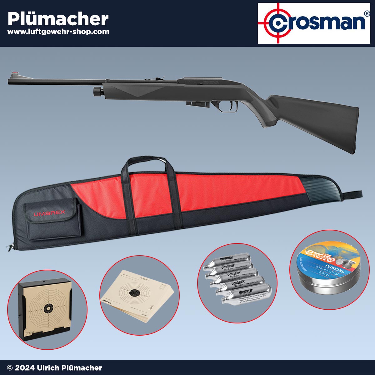 Crosman 1077 Luftgewehr Set mit viel Zubehör