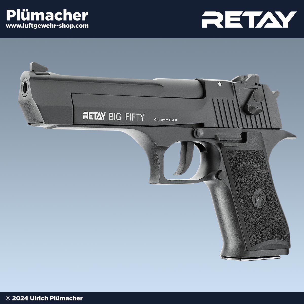 Retay Big Fifty Schreckschusspistole Vollmetall Kaliber 9 mm PAK