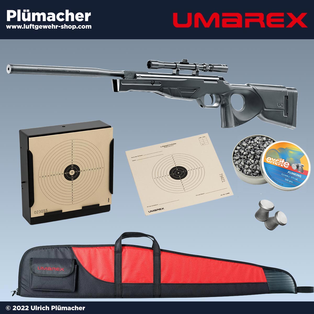 UX Patrol 4,5 mm Luftgewehr Set mit Zielfernrohr 3-7x20 - ein Luftdruckgewehr im Scharfschützen Look