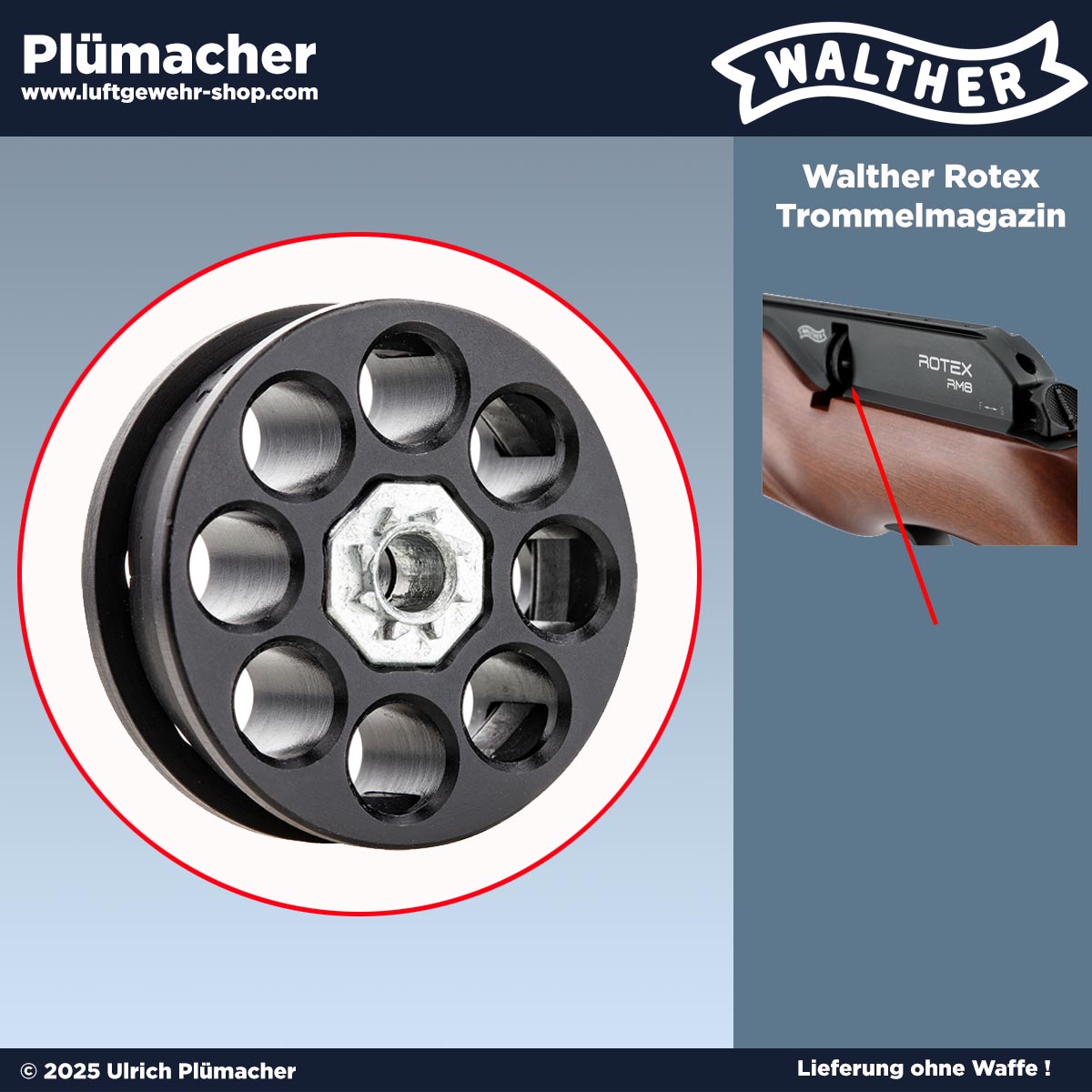 Trommelmagazin Walther Rotex Pressluftgewehr