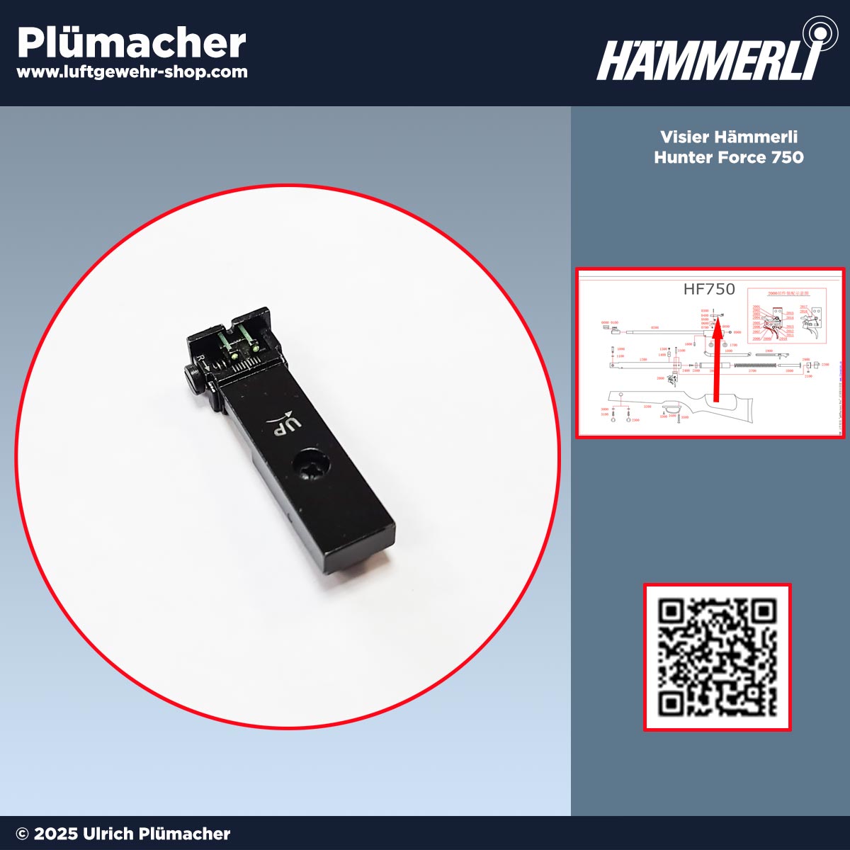 Visier Hämmerli Hunter Force 750 Luftgewehr - die kimme
