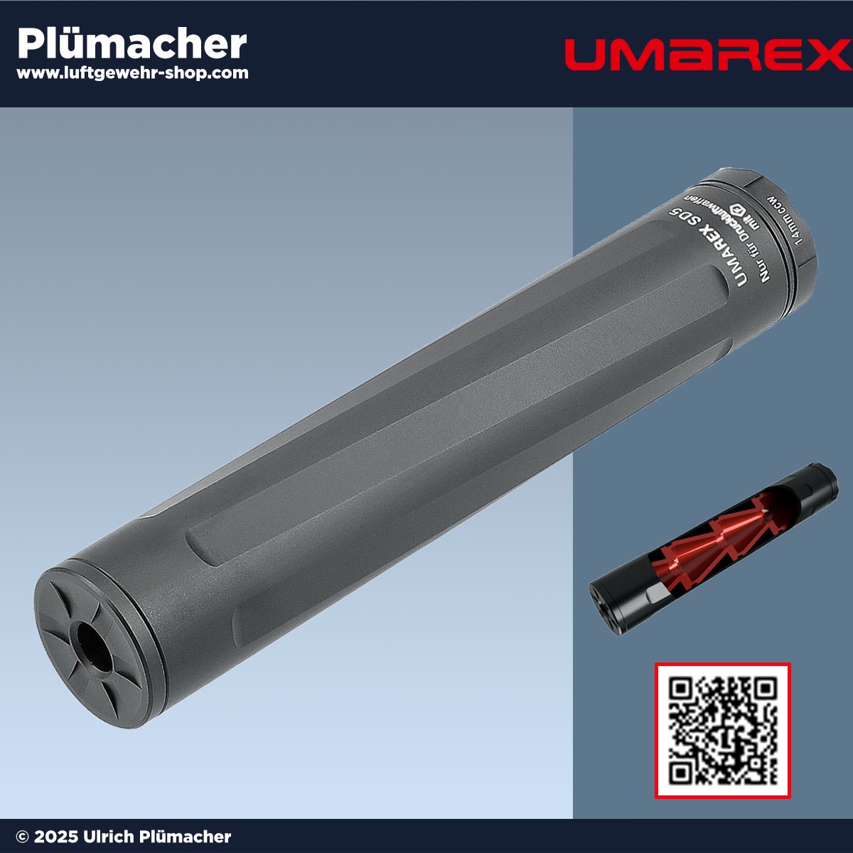 Luftgewehr Schalldämpfer  für Luftgewehre im Kaliber 4,5 mm und 5,5 mm