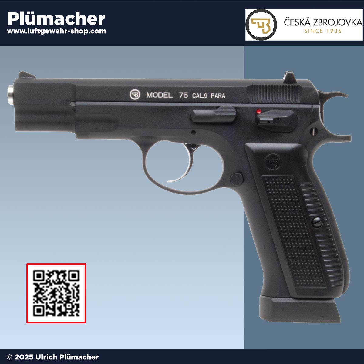 Hochwertige Vollmetall CO2 Pistole im Design der legendären CZ 75. Für Freizeit, Training & Sammlung. Jetzt bei uns im Luftgewehr Shop!