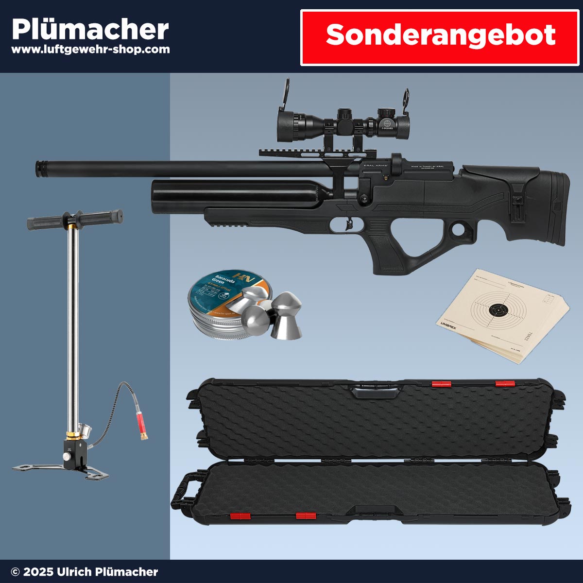 Kral Arms Puncher Knight Luftgewehr Set mit Zielfernrohr und Munition