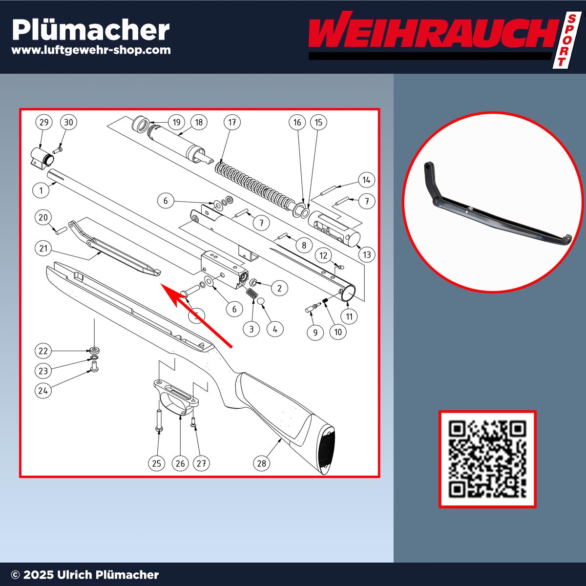 Weihrauch HW 30 Spannhebel | Spannbügel | Gelenkspannhebel für Ihr Luftgewehr