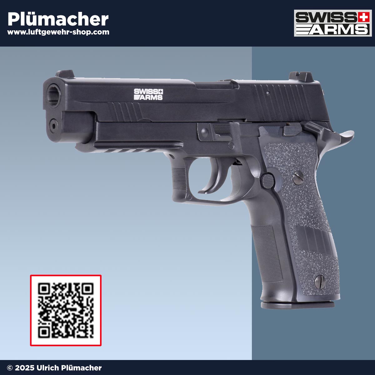 Cybergun Swiss Arms Navy Pistol XXL Airsoft Co2 BlowBack in Schwarz