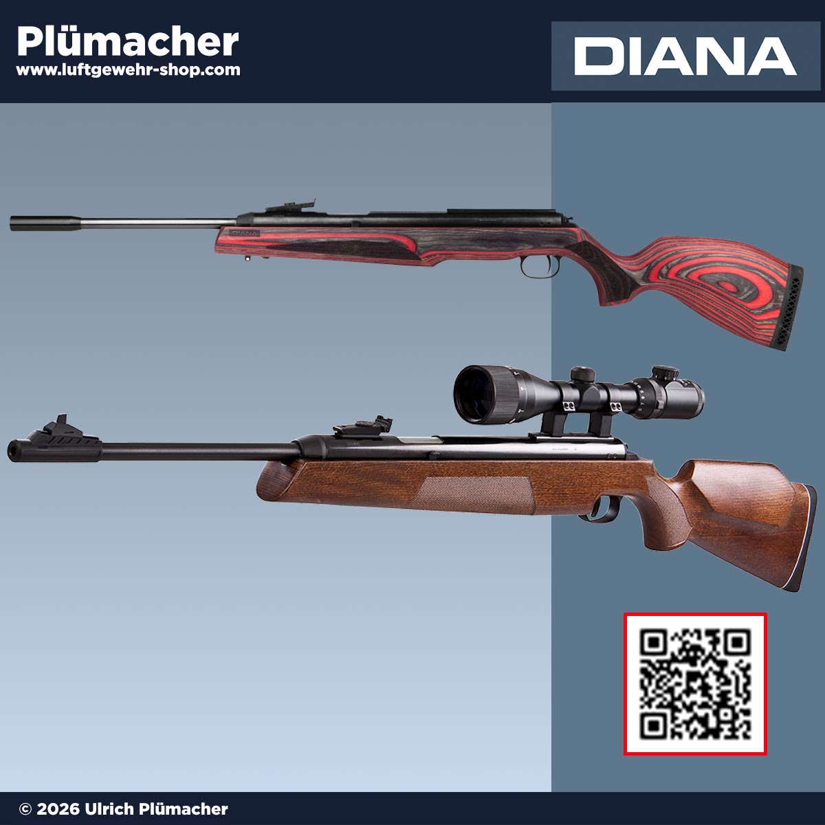 Seitenspanner Luftgewehr Diana 54 Airking mit Holzschaft und Rückstoßdämpfung
