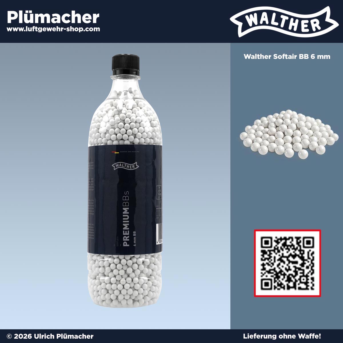Walther Premium BBs 6 mm – 5.000 Softair & Airsoft Kugeln