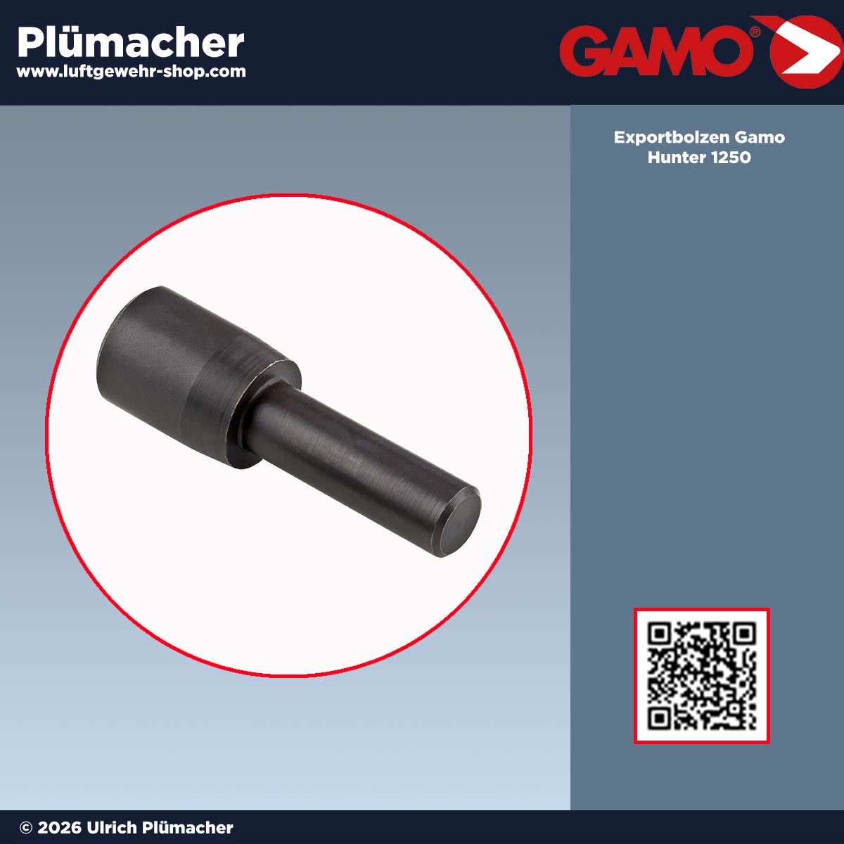 Exportbolzen für Gamo Hunter 1250 Luftgewehr zur Leistungssteigerung als Teil des Exportsystems