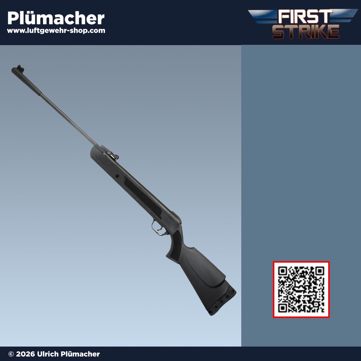 First Strike Bearhunter Luftgewehr 4,5 mm Diabolo Kipplauf mit Fiberoptik Visierung