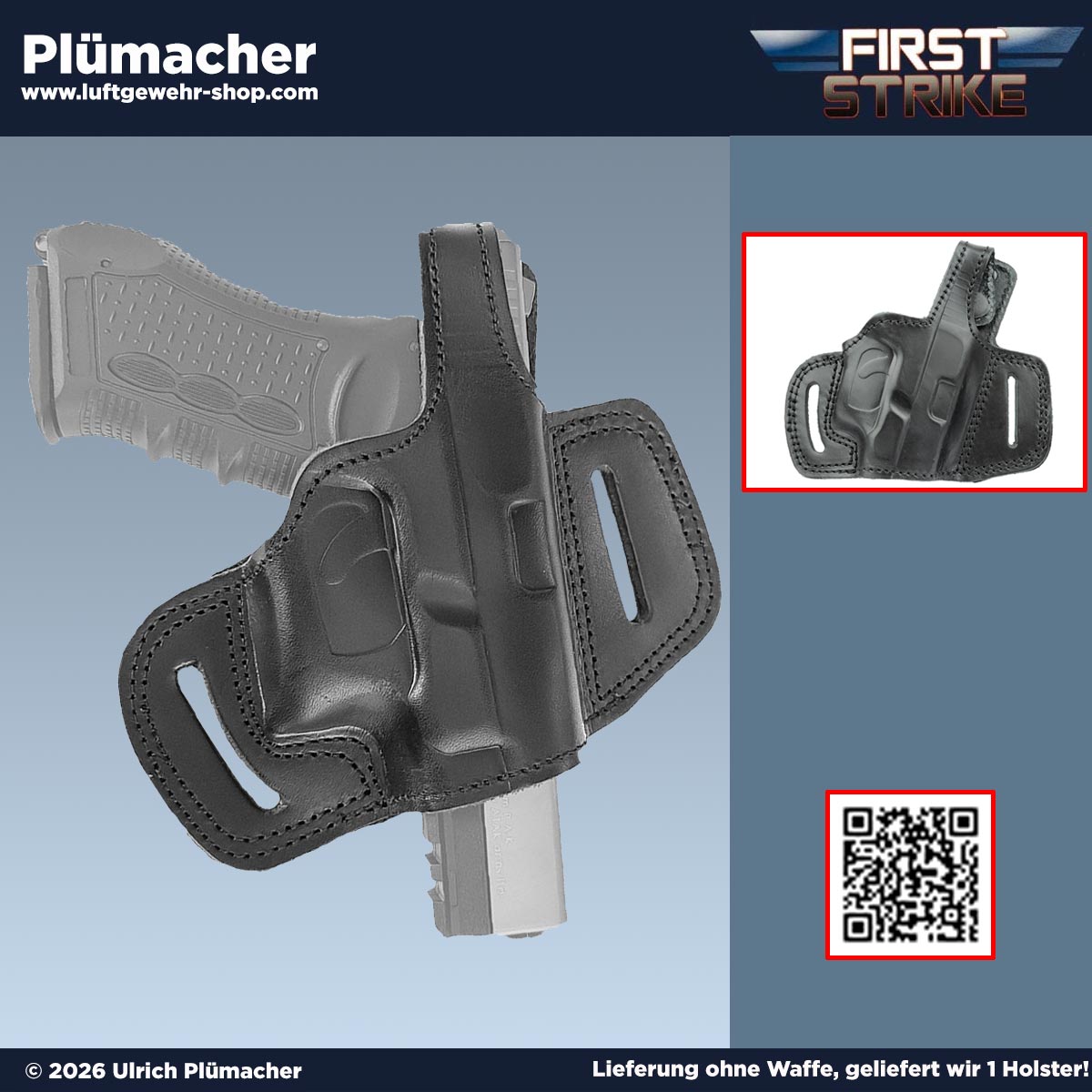 First Strike Passform Gürtelholster aus Leder für die Zoraki 917 Schreckschusspistole