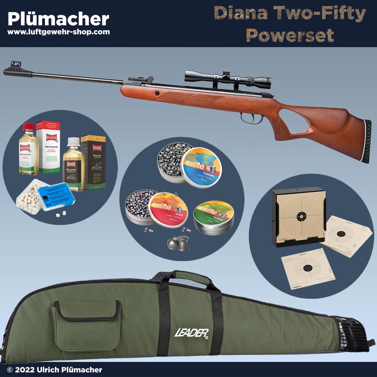 Diana Two Fifty Luftgewehr Sonderangebot mit Zielfernrohr, Munition und viel Zubehör