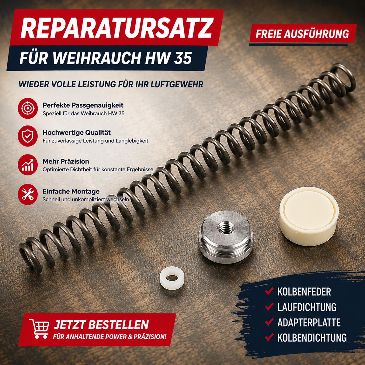 Reparatursatz Weihrauch HW 35 Luftgewehr freie Ausführung bis 7,5 Joule