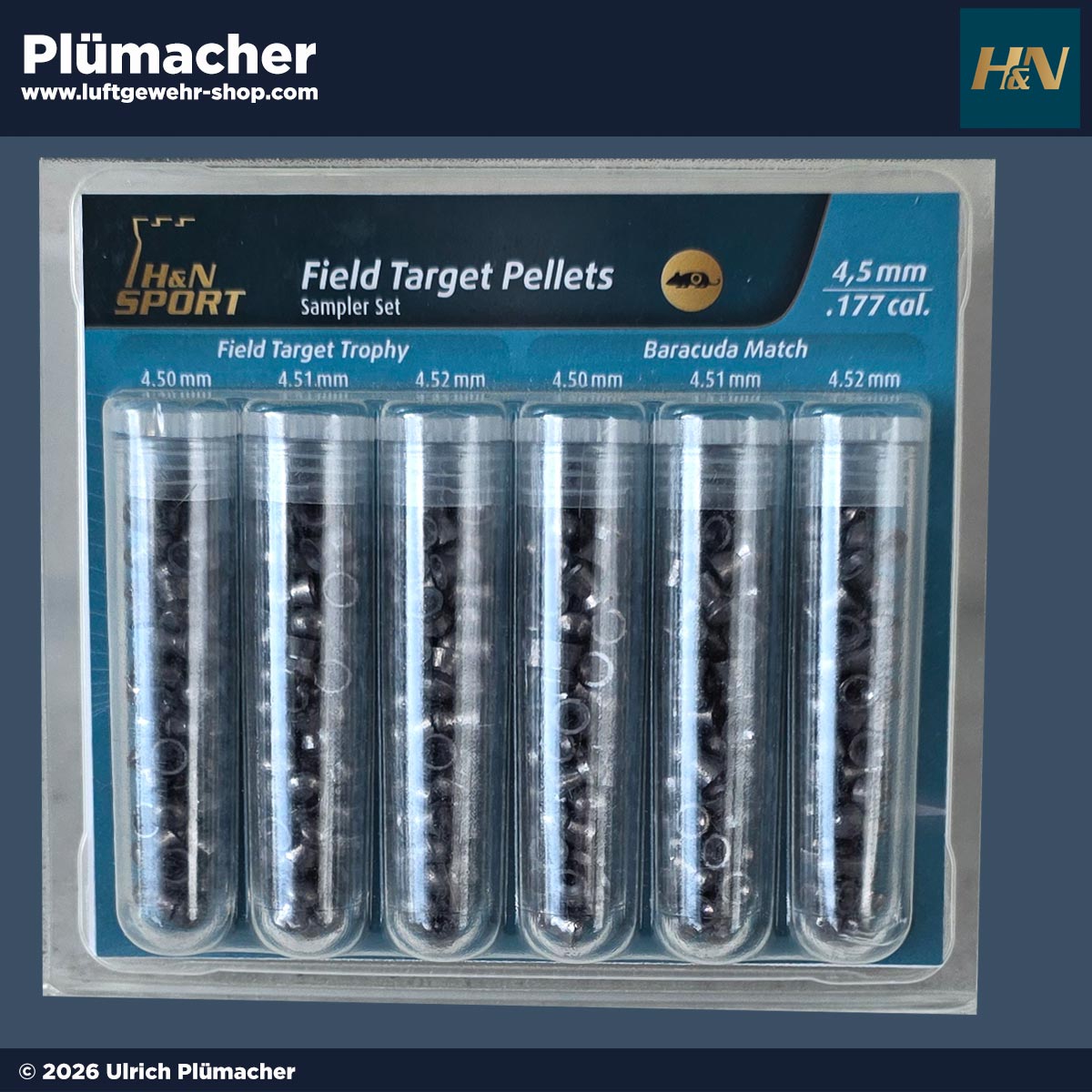 H&N Field Target Sampler Set mit Field Target Trophy und Baracuda Match Diabolos 4,5 mm