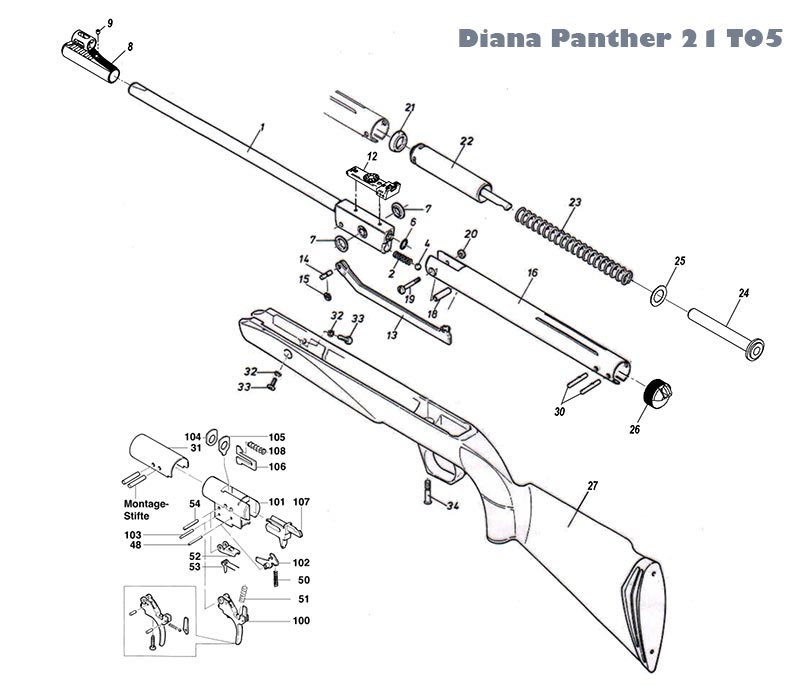 Diana Panther 21 T05 Ersatzteile und Explosionszeichnung