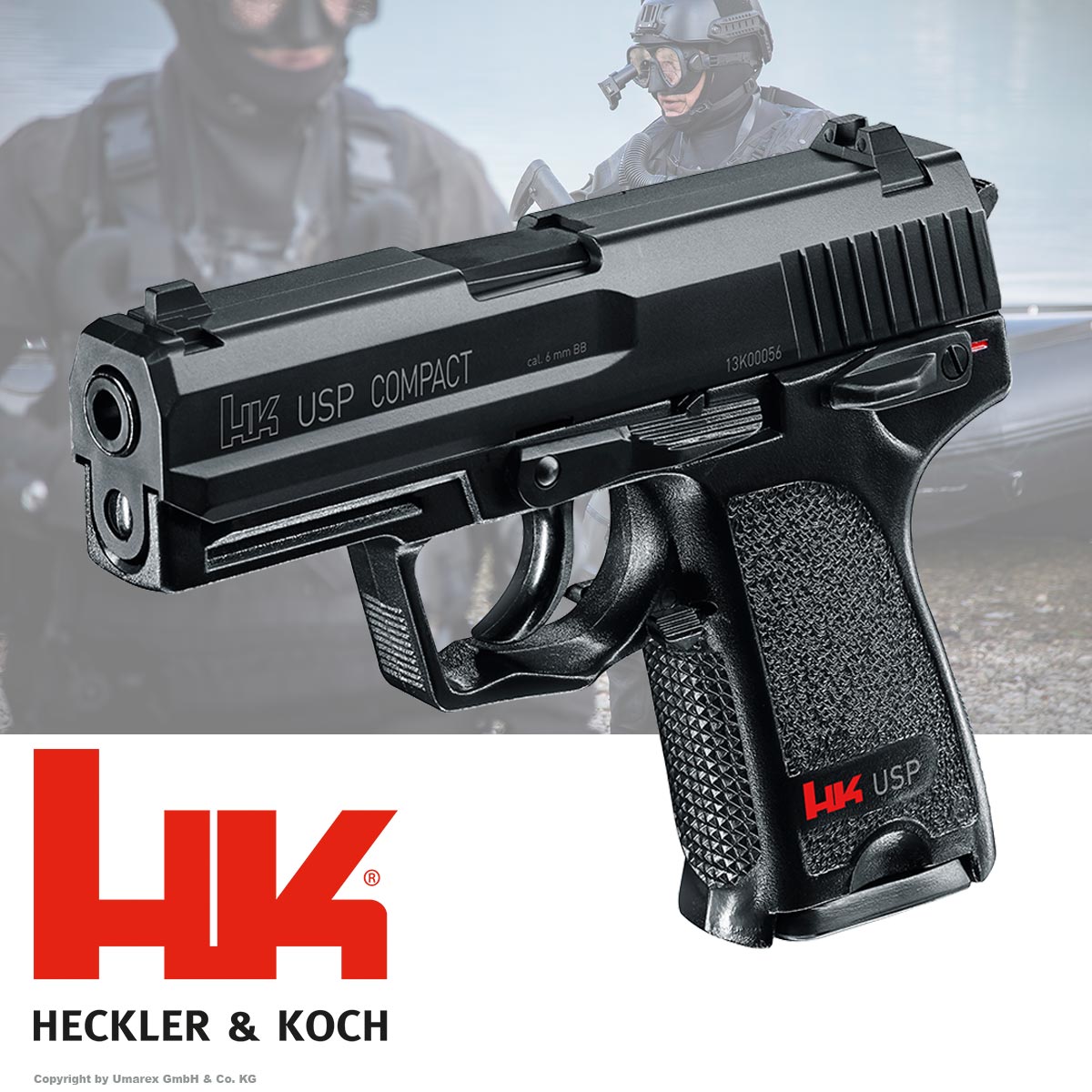 Heckler & Koch USP Softair Pistole im Kaliber 6 mm BB mit Federdruck